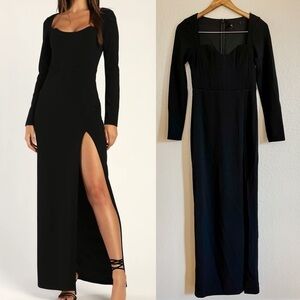 Lulu's Black Long Sleeve Dress